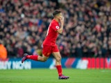 Liverpool midfielder Philippe Coutinho celebrates after scoring in his side's Premier League clash with Watford at Anfield on November 6, 2016