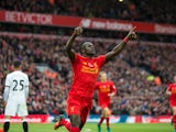 Liverpool forward Sadio Mane celebrates after scoring in his side's Premier League clash with Watford at Anfield on November 6, 2016