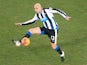 Jonjo Shelvey for Newcastle United during the Premier League match with Everton at Goodison Park on February 3, 2016