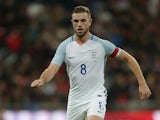 England midfielder Jordan Henderson in action during his side's international friendly with Spain at Wembley on November 15, 2016