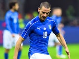 Italy defender Leonardo Bonucci in action for his side during the international friendly with Germany in Milan on November 15, 2016