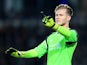 Liverpool goalkeeper Loris Karius in action during his side's EFL Cup clash with Derby County at the iPro Stadium on September 20, 2016