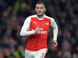 Arsenal forward Lucas Perez in action during the EFL Cup clash with Reading at the Emirates Stadium on October 25, 2016