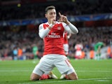 Arsenal playmaker Mesut Ozil in action during his side's Champions League clash with Ludogorets Razgrad at the Emirates Stadium on October 19, 2016