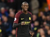 Yaya Toure in action during the Premier League game between Crystal Palace and Manchester City on November 19, 2016