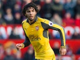 Arsenal midfielder Mohamed Elneny in action during the Premier League clash with Manchester United at Old Trafford on November 19, 2016