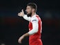Olivier Giroud reacts during the Champions League game between Arsenal and PSG on November 23, 2016