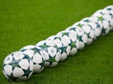 A large set of balls are seen ahead of the Champions League game between Manchester City and Celtic on December 6, 2016
