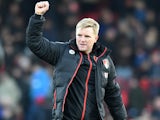 Eddie Howe celebrates after the Premier League game between Bournemouth and Liverpool on December 4, 2016