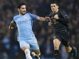 Ilkay Gundogan and Tomas Rogic in action during the Champions League game between Manchester City and Celtic on December 6, 2016