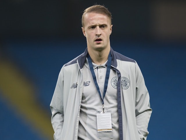 Leigh Griffiths arrives ahead of the Champions League game between Manchester City and Celtic on December 6, 2016