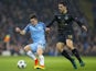 Pablo Maffeo and Tomas Rogic in action during the Champions League game between Manchester City and Celtic on December 6, 2016