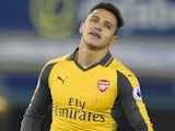 Alexis Sanchez in action during the Premier League game between Everton and Arsenal on December 13, 2016