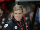 Eddie Howe watches on during the Premier League game between Bournemouth and Leicester City on December 13, 2016