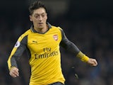 Mesut Ozil in action during the Premier League game between Manchester City and Arsenal on December 18, 2016