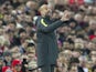 Pep Guardiola gives instructions during the Premier League game between Liverpool and Manchester City on December 31, 2016