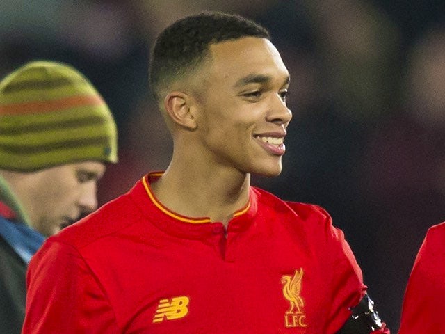 Trent Alexander-Arnold in action for Liverpool on November 29, 2016