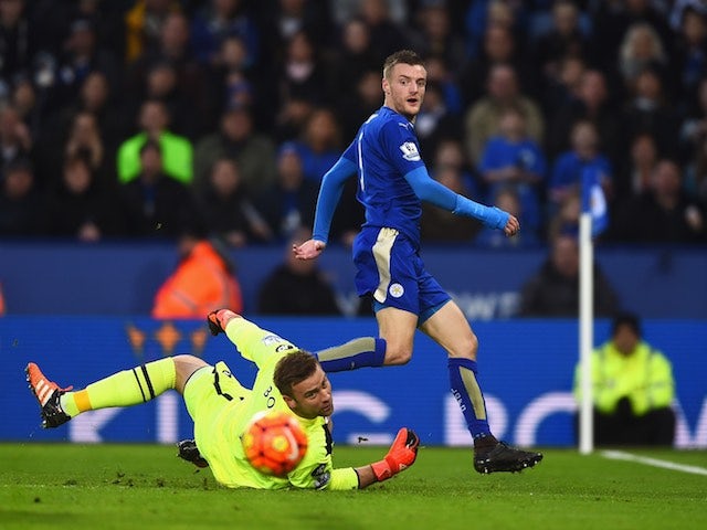 Superstar Jamie Vardy in action during the game between Leicester and Bournemouth on January 2, 2016