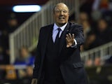 Rafa Benitez barks orders during the game between Valencia and Real Madrid on January 3, 2016
