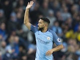 Gael Clichy celebrates scoring during the Premier League game between Manchester City and Burnley on January 2, 2017