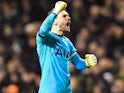 Hugo Lloris celebrates during the Premier League game between Tottenham Hotspur and Chelsea on January 4, 2017