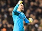 Hugo Lloris celebrates during the Premier League game between Tottenham Hotspur and Chelsea on January 4, 2017