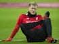 Loris Karius warms up ahead of the Premier League game between Liverpool and Manchester City on December 31, 2016