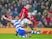 Wayne Rooney comes up against Liam Moore during the FA Cup game between Manchester United and Reading on January 7, 2017