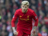 Alberto Moreno and his ridiculous tattoos in action during the FA Cup game between Liverpool and Plymouth Argyle on January 8, 2017