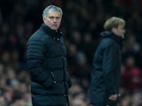 Manchester United manager Jose Mourinho and Liverpool boss Jurgen Klopp watches on during the Premier League clash at Old Trafford on January 15, 2017