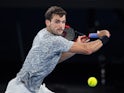 Grigor Dimitrov in action at the Australian Open on January 27, 2017