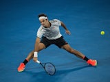 Roger Federer in action at the Australian Open on January 26, 2017
