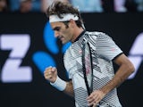 Roger Federer in action at the Australian Open on January 26, 2017