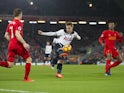 James Milner, Georginio Wijnaldum and Christian Eriksen in action during the Premier League game between Liverpool and Tottenham Hotspur on February 11, 2017
