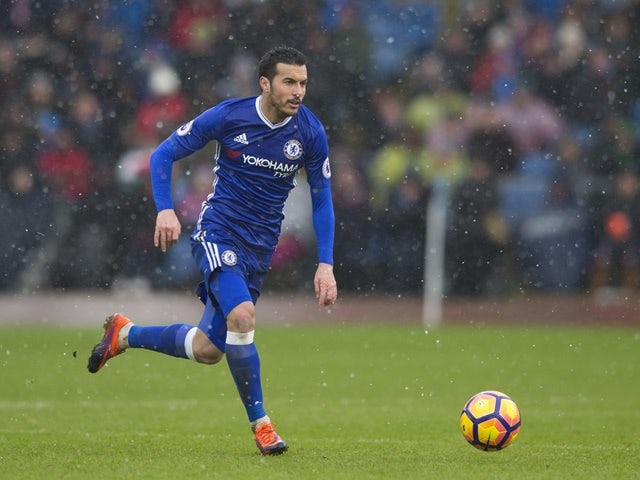 Pedro in action in the Premier League match between Burnley and Chelsea on February 12, 2017