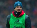 Manchester United midfielder Bastian Schweinsteiger warms up during his side's FA Cup fifth round clash with Blackburn Rovers at Ewood Park on February 19, 2017
