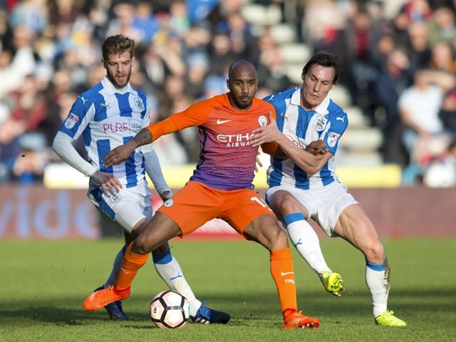 Manchester City's Fabian Delph in action against Huddersfield Town on February 18, 2017