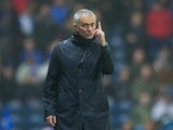 Manchester United manager Jose Mourinho watches on during his side's FA Cup fifth round clash with Blackburn Rovers at Ewood Park on February 19, 2017