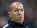 AS Monaco manager Leonardo Jardim watches on during his side's Champions League last 16 first leg with Manchester City at the Etihad Stadium on February 21, 2017