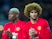Manchester United midfielders Paul Pogba and Marouane Fellaini in action during the Europa League clash with Saint-Etienne at Old Trafford on February 16, 2017