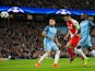 AS Monaco striker Radamel Falcao in action during his side's Champions League last 16 first leg against Manchester City at the Etihad Stadium on February 21, 2017