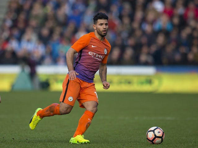 Manchester City's Sergio Aguero during the FA Cup fifth-round match against Huddersfield Town on February 18, 2017
