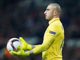 Saint-Etienne goalkeeper Stephane Ruffier in action during his side's Europa League clash with Manchester United at Old Trafford on February 16, 2017