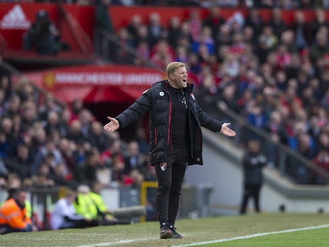 Eddie Howe is fit enough to shout from the touchline during the Premier League game between Manchester United and Bournemouth on March 4, 2017