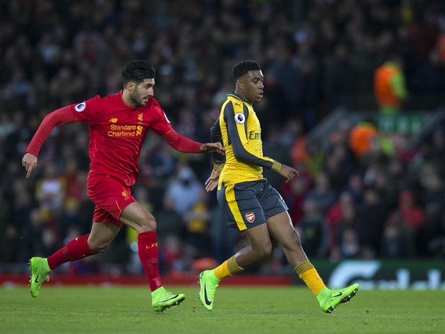 Liverpool's Emre Can and Arsenal's Alex Iwobi on March 4, 2017