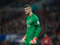Southampton goalkeeper Fraser Forster in action during the EFL Cup final against Manchester United at Wembley on February 26, 2017