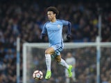 Leroy Sane in action during the FA Cup replay between Manchester City and Huddersfield Town on March 1, 2017
