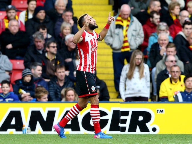 Nathan Redmond celebrates scoring during the Premier League game between Watford and Southampton on March 4, 2017
