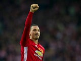Manchester United striker Zlatan Ibrahimovic in action during the EFL Cup final against Southampton at Wembley on February 26, 2017