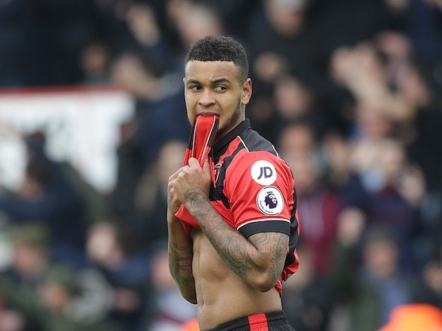 Joshua King reacts to missing a penalty during the Premier League game between Bournemouth and West Ham United on March 11, 2017